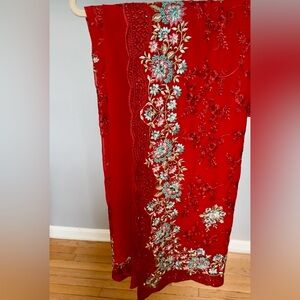 Designer saree with stitched blouse